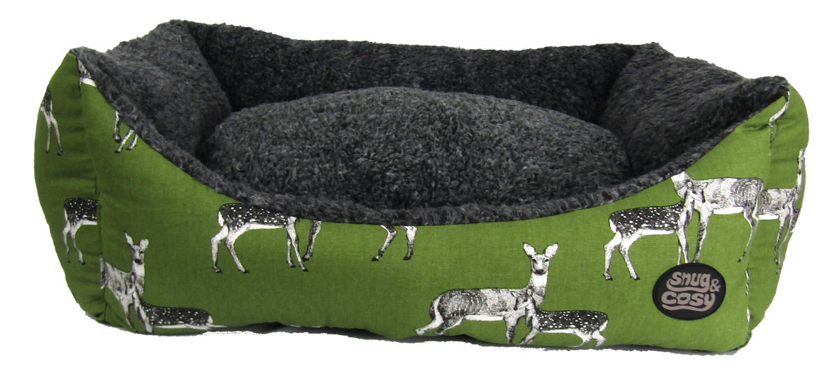 Sage Deer Print Bed Snug and Cosy Pets
