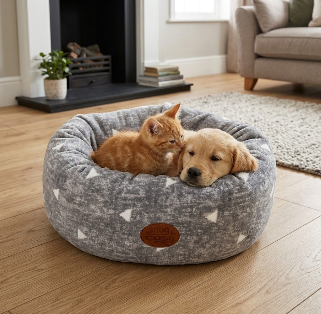 Sparkle Pet Donut Bed 18" - Cat Beds for dogs Snug and Cosy Pets
