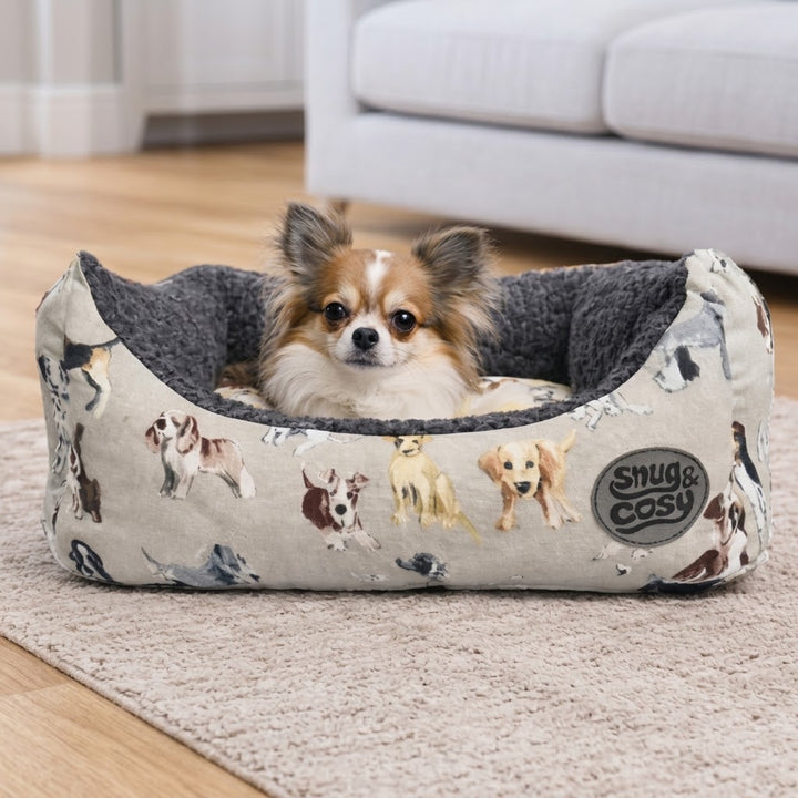 Dog Print Bed Soft Durable Pet - Cozy Retreat for Your Furry Friend - pet range for dogs Snug and Cosy Pets