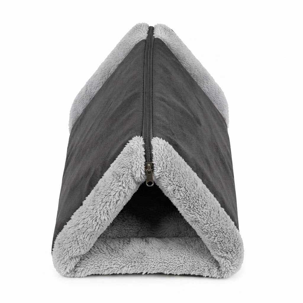 Cozy Luxury Grey Cat Igloo Bed - The Perfect Retreat for Your Feline Friend - Cat Beds for dogs Snug and Cosy Pets