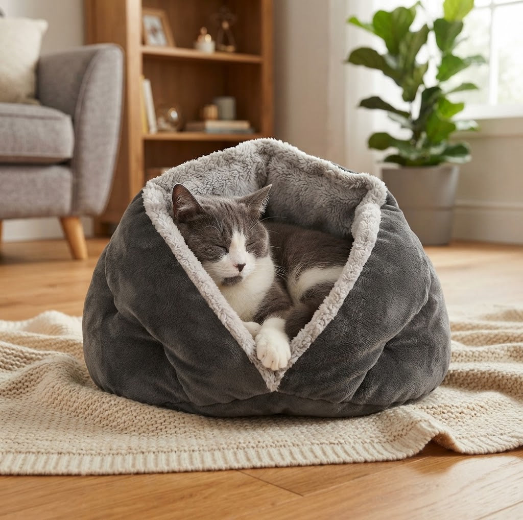 The Cocoon Shell Cat Bed - Cat Beds for dogs Snug and Cosy Pets