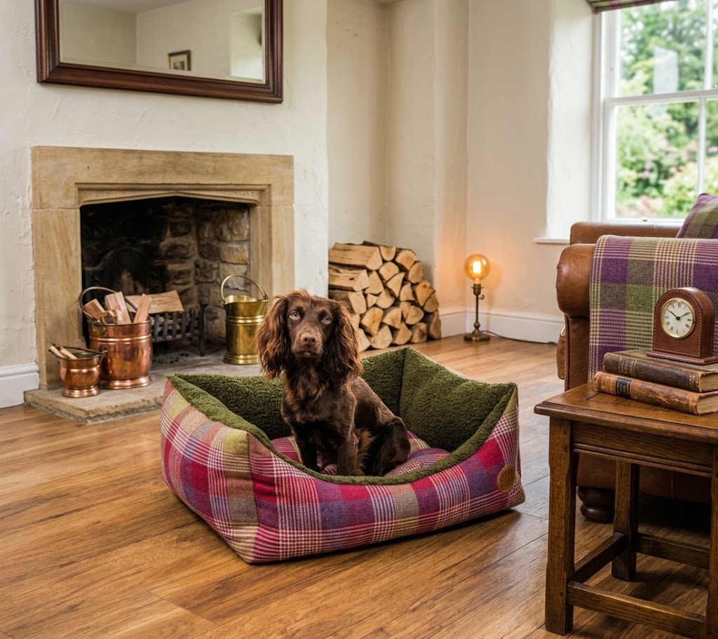Highland Tartan Check Dog Pet Bed: Elevate Your Pet's Comfort with Timeless Style - Dog Bed for dogs Snug and Cosy Pets