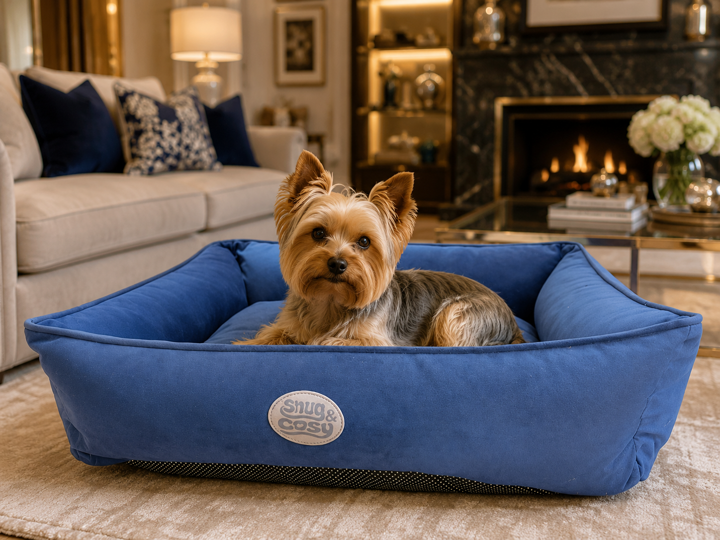 Charlie Dog Pet Bed Removable Cover Hollowfibre Filling - Dog Bed for dogs Snug and Cosy Pets