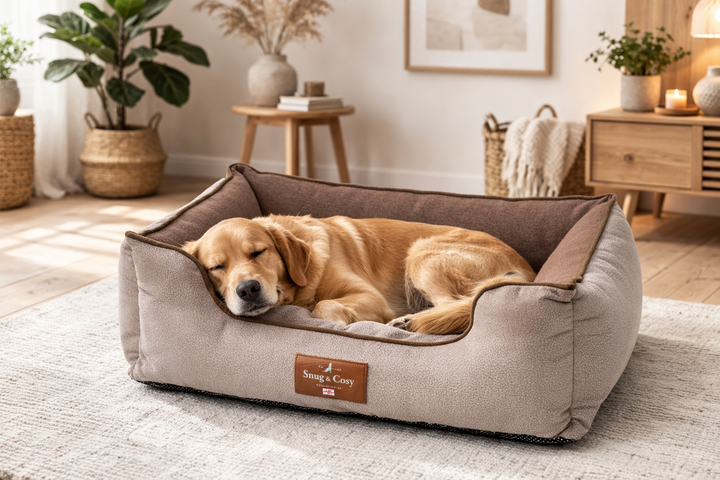 ELEGANCE Faux Leather High Sided Orthopaedic Dog Pet Bed - Dog Bed for dogs Snug and Cosy Pets