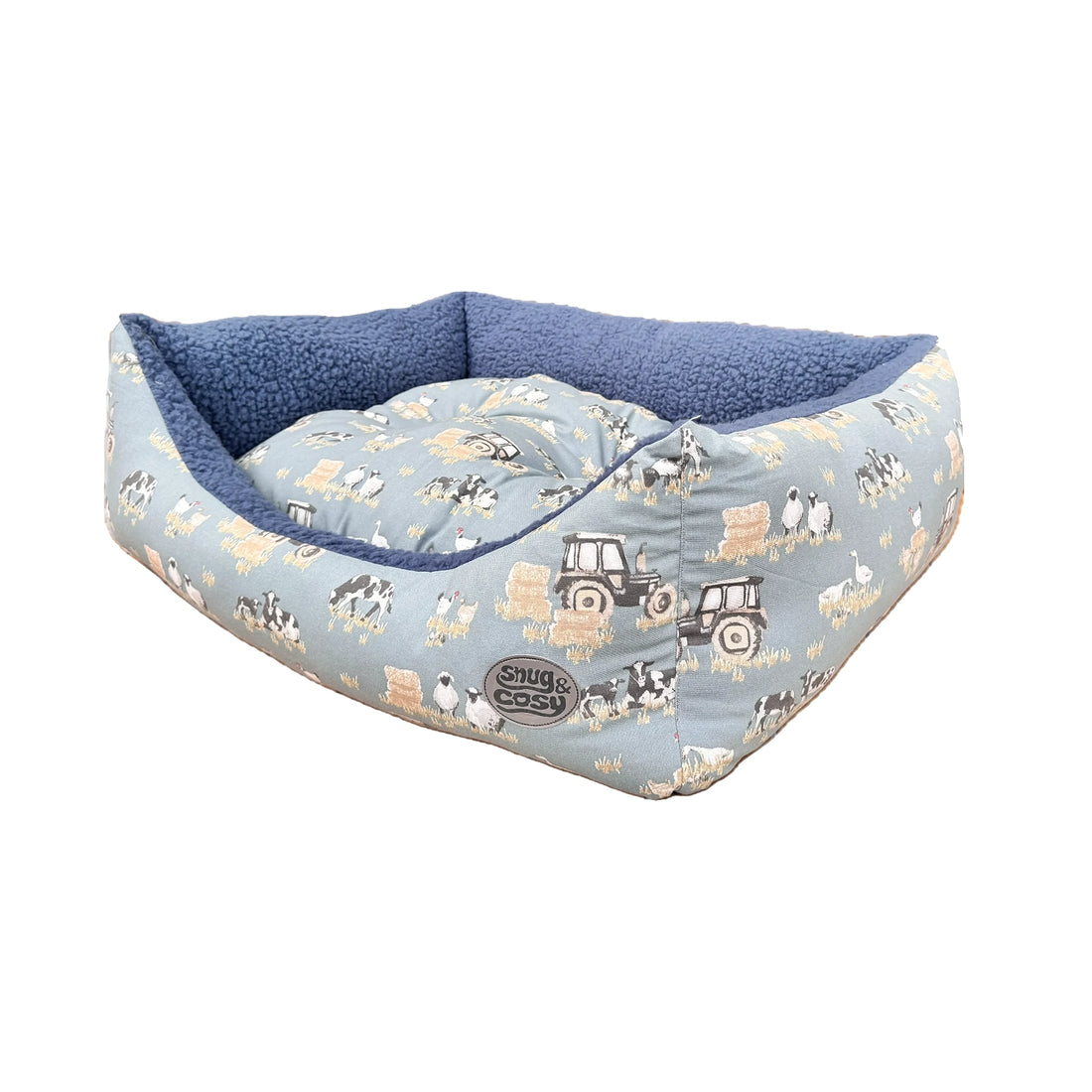 Farmyard Blue Rectangle Bed