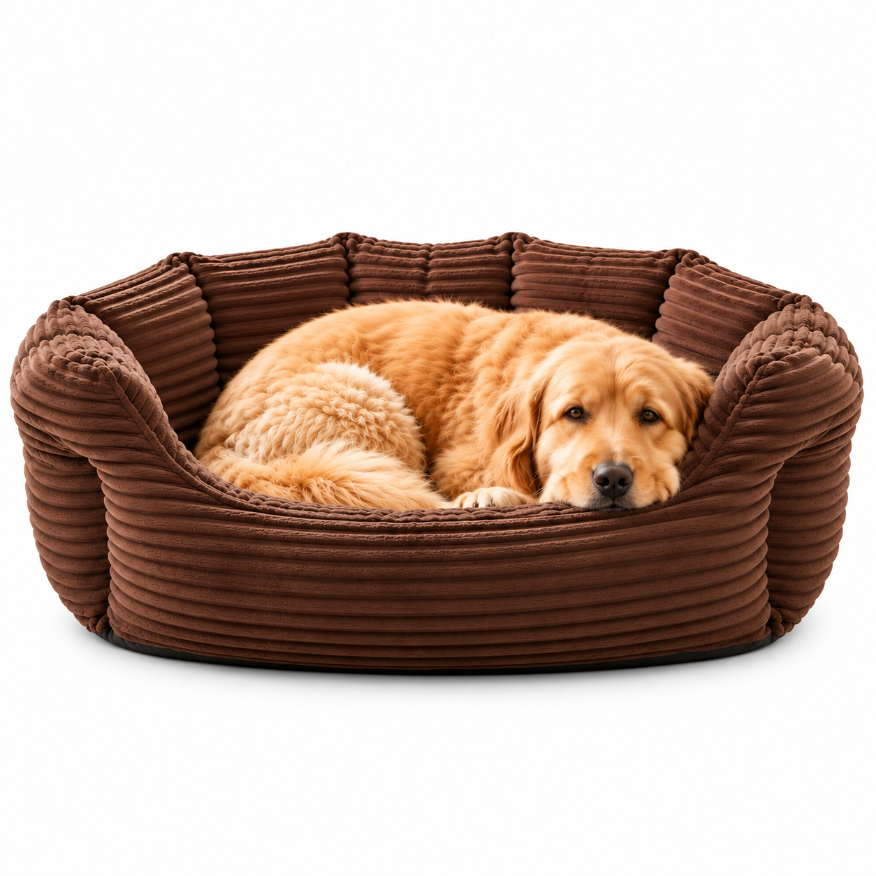 San Remo Oval Brown Pet Bed - for dogs Snug and Cosy Pets