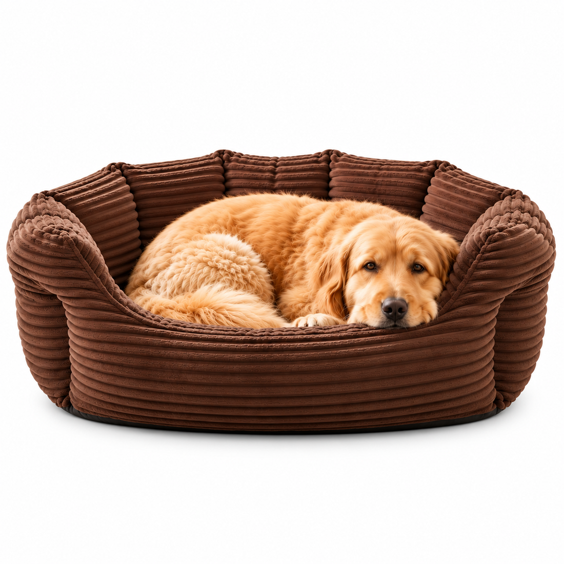 San Remo Oval Brown Pet Bed - for dogs Snug and Cosy Pets