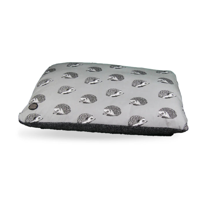 Luxury Hedgehog Print Pet Lounger - British Made Dog & Cat Bed - Dog Lounger for dogs Snug and Cosy Pets