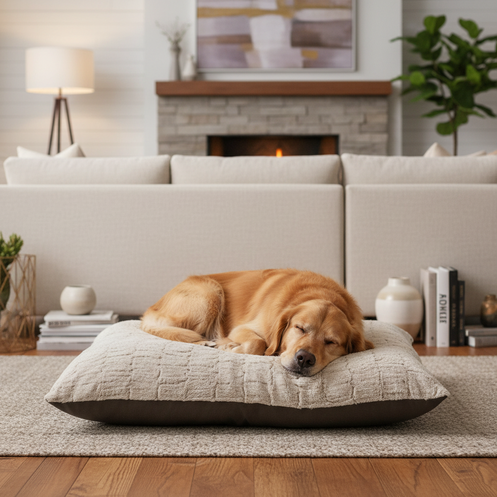 Novara Faux Suede Dog Pet Lounger Cover Only Removable Brown - Dog Bed Cover for dogs Snug and Cosy Pets