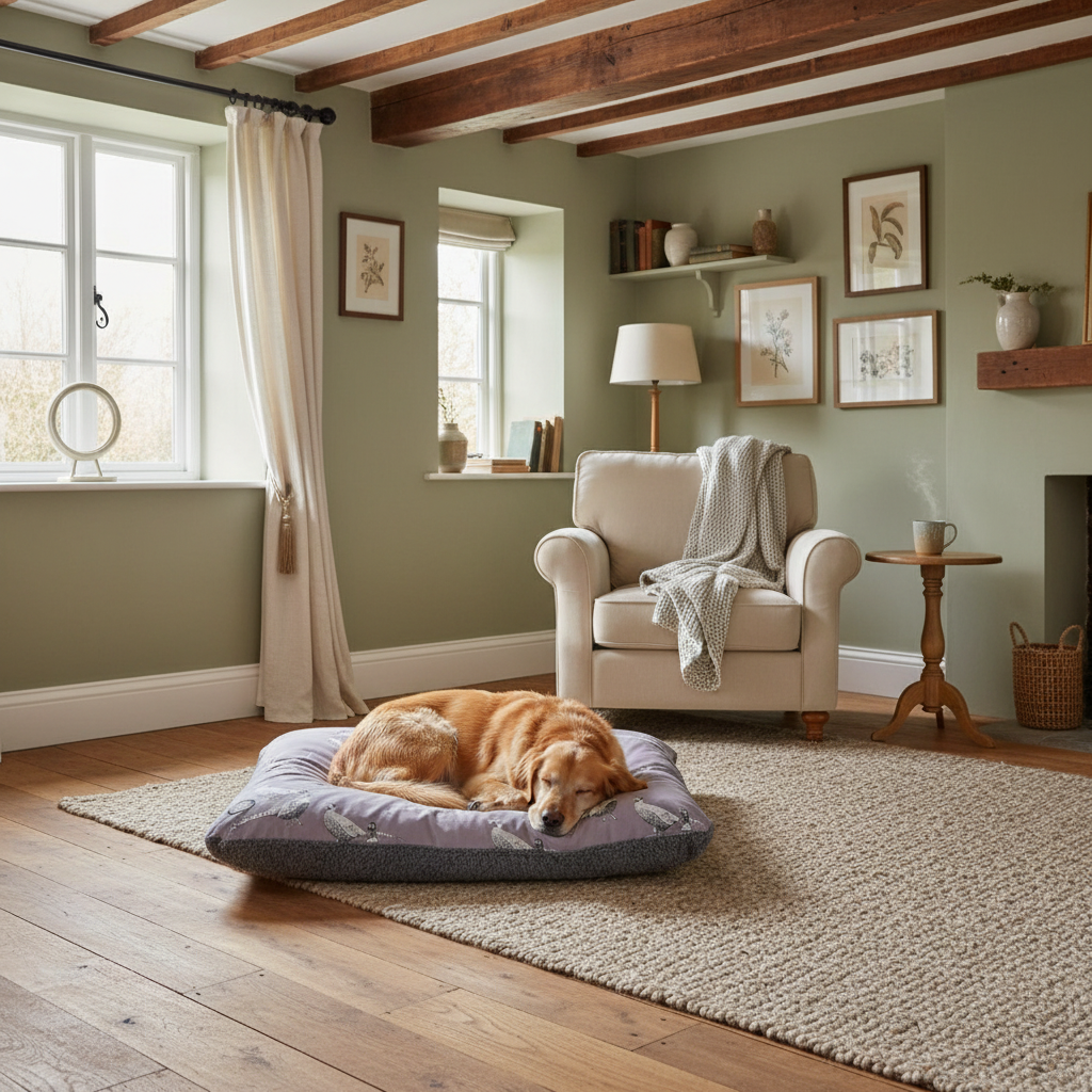 Pheasant Heather Print Lounger – Comfortable Elegance for Your Dog - Dog Bed for dogs Snug and Cosy Pets