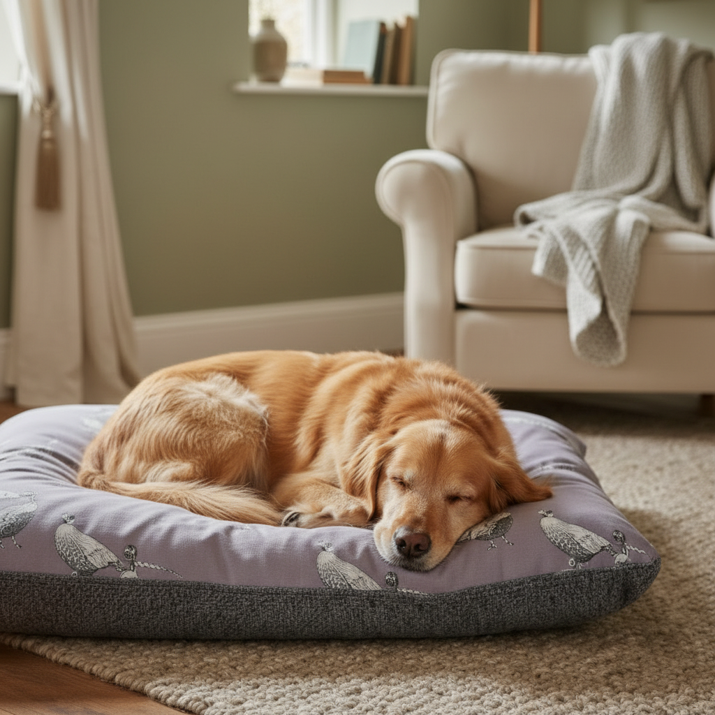 Pheasant Heather Print Lounger – Comfortable Elegance for Your Dog - Dog Bed for dogs Snug and Cosy Pets