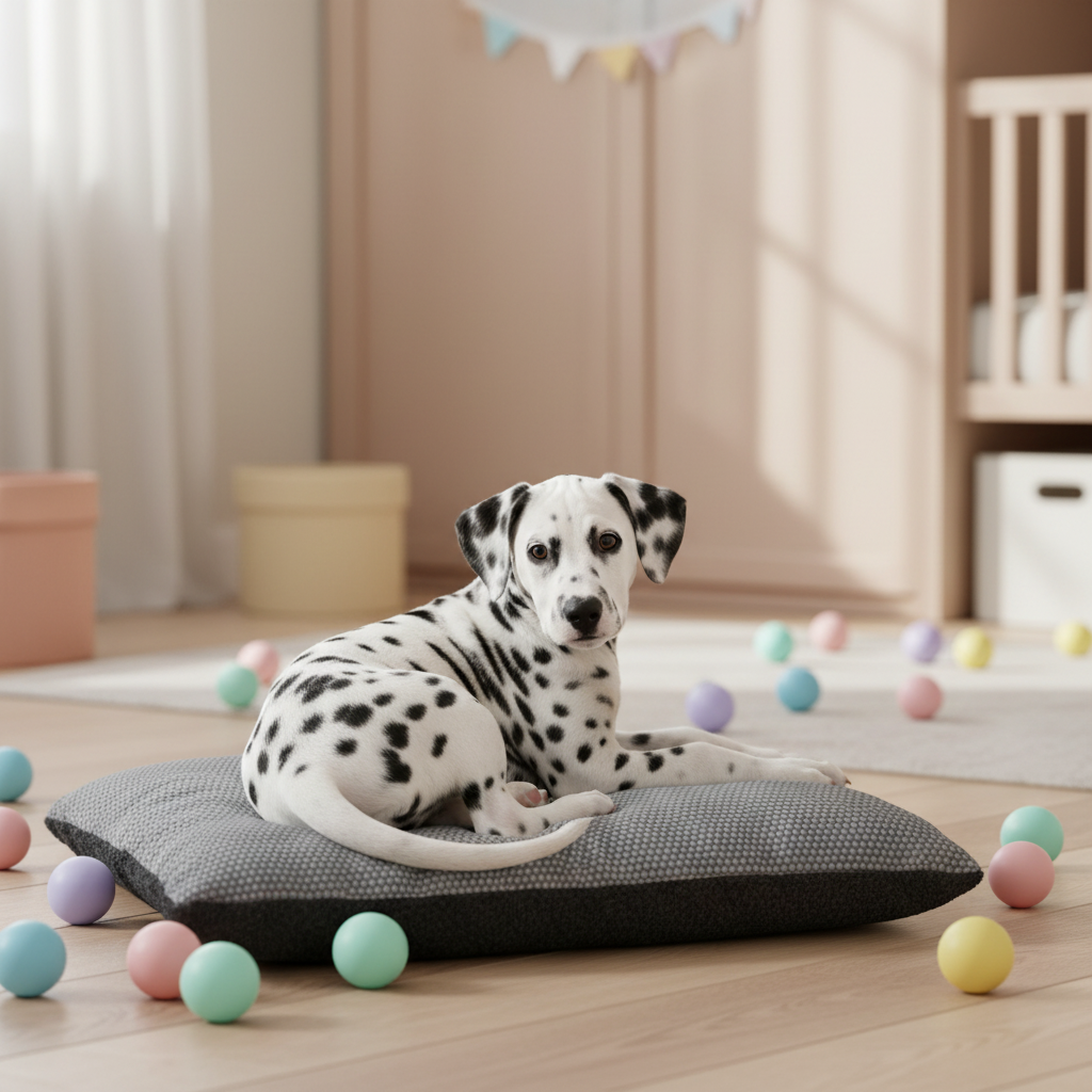 Grey Polka Dot Pet Lounger – Soft Washable Dog & Cat Mat with Fleece Backing - Dog Beds & Loungers for dogs Snug and Cosy Pets
