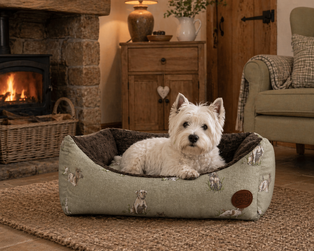 Pooch Print Luxury Dog Bed | Nature Range - Dog Beds & Loungers for dogs Snug and Cosy Pets