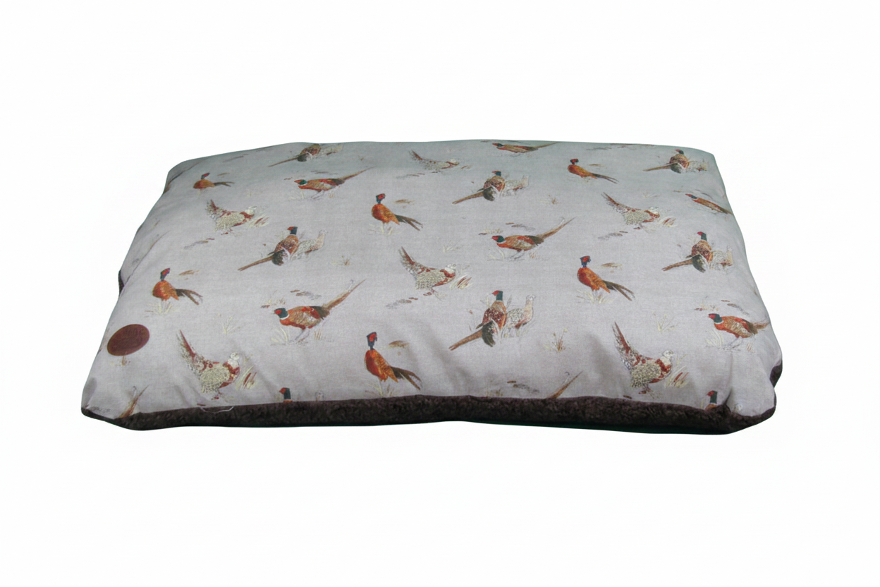 Pheasant Print Lounger - Luxury Dog Bed for Comfort and Style - Dog Beds & Loungers for dogs Snug and Cosy Pets