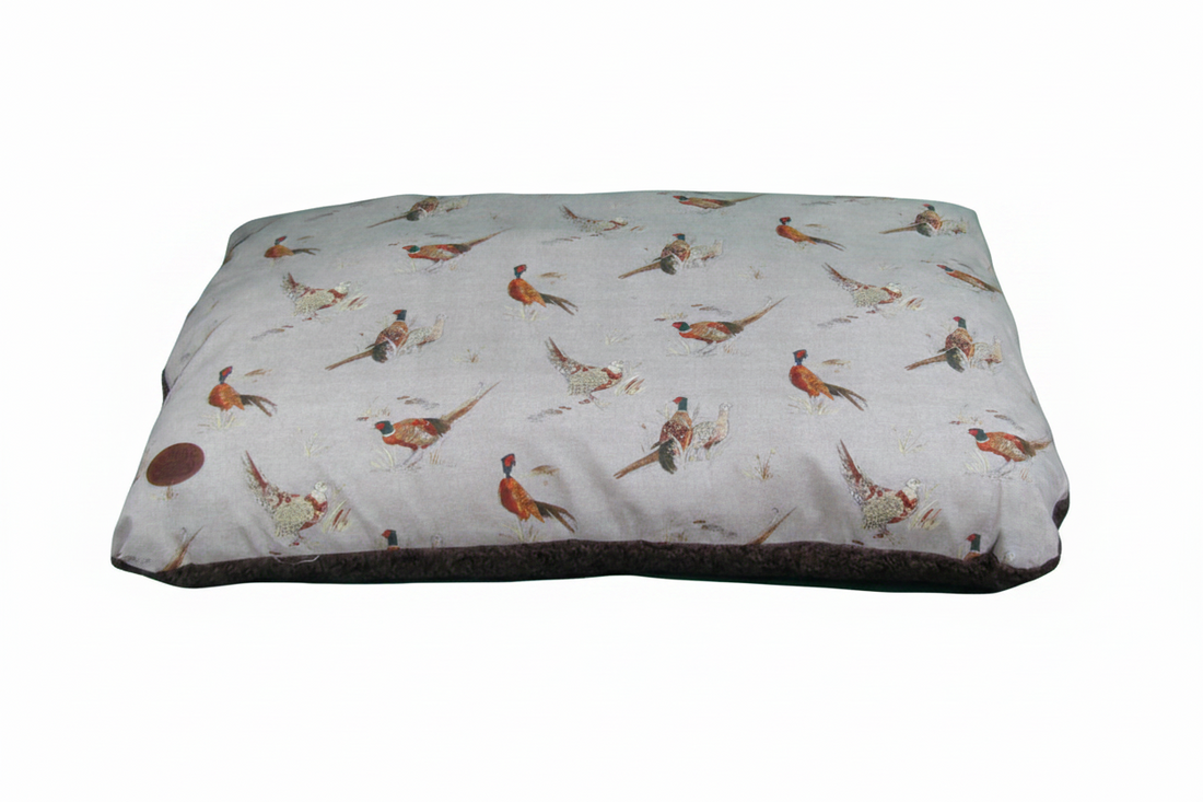 Pheasant Print Lounger - Luxury Dog Bed for Comfort and Style - Dog Beds & Loungers for dogs Snug and Cosy Pets