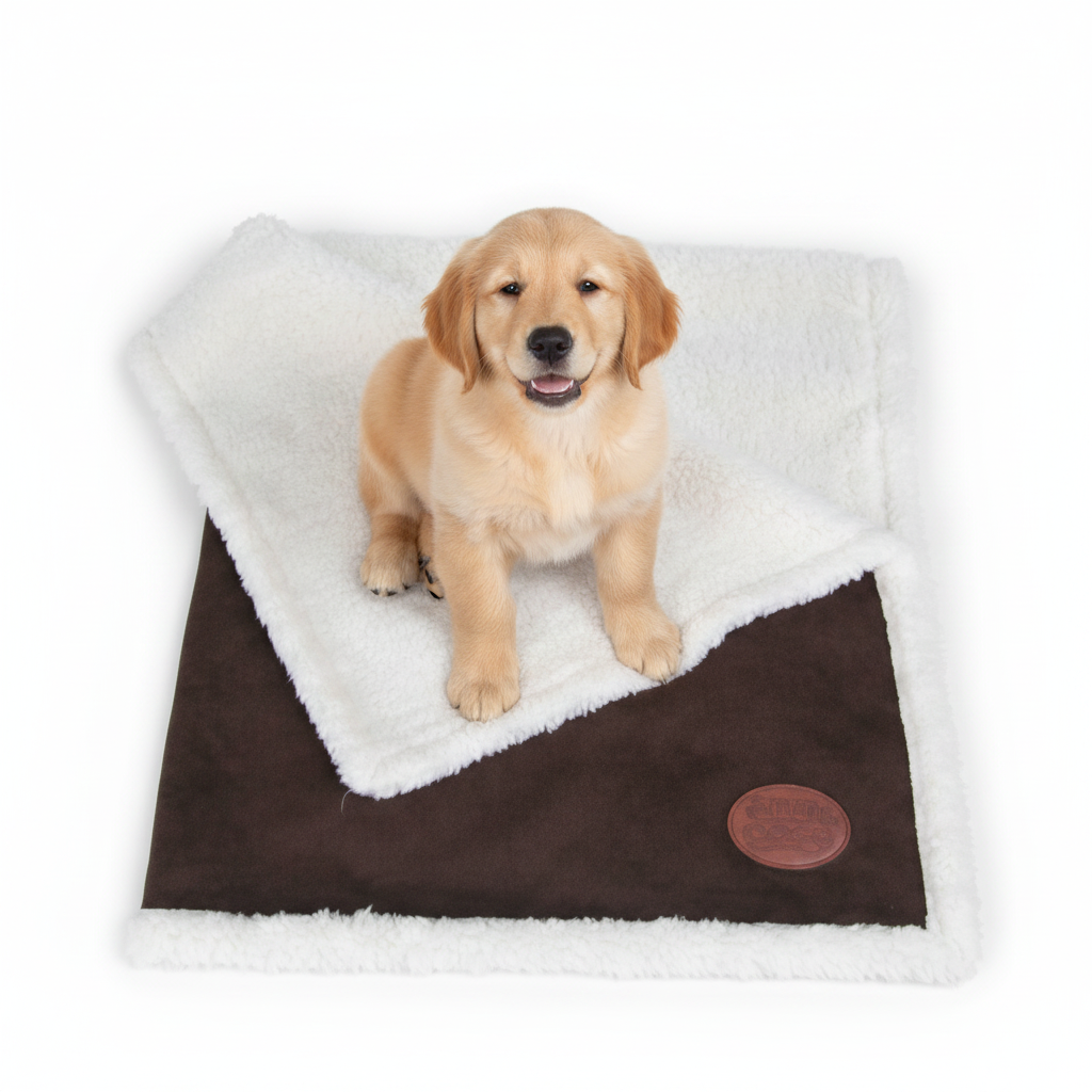Novara Fleece Lined Pet Blanket – Brown Grey - Pet Blankets for dogs Snug and Cosy Pets