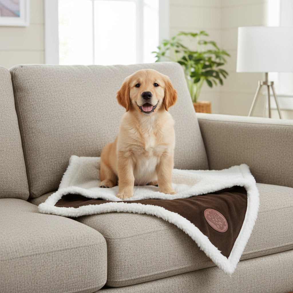 Novara Fleece Lined Pet Blanket – Brown Grey - Pet Blankets for dogs Snug and Cosy Pets