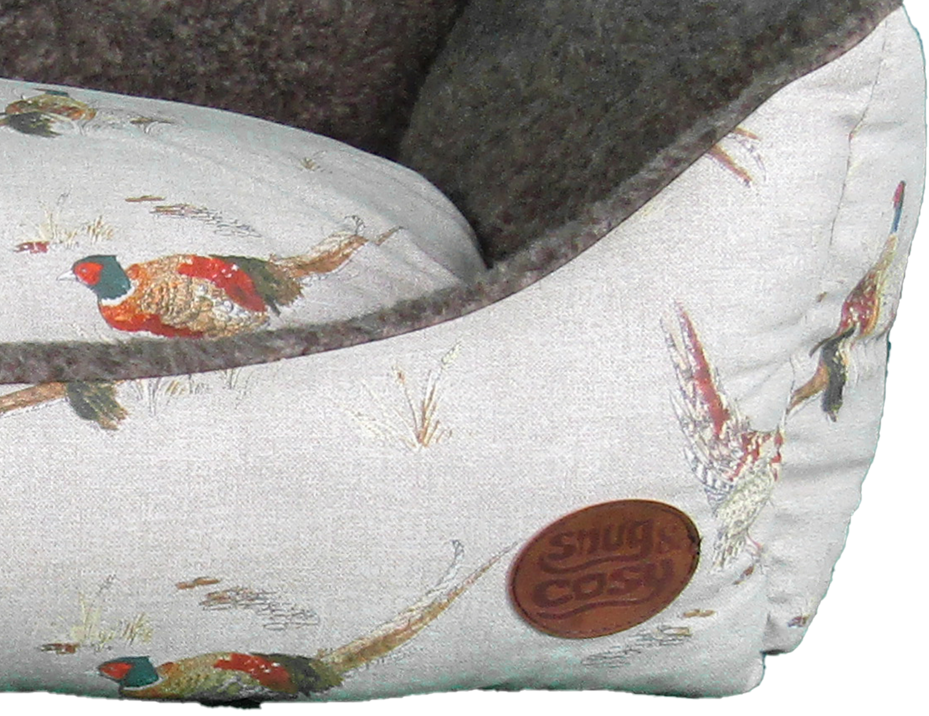 Pheasant Print Luxury Pet Dog Bed Nature Range - Dog Beds & Loungers for dogs Snug and Cosy Pets