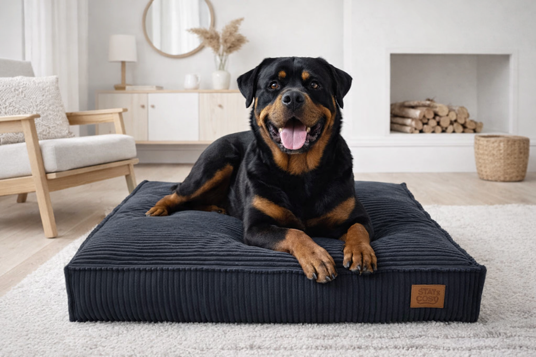 San Remo Chunky Cord Dog Lounger - Removable Washable Cover - Pet Loungers for dogs Snug and Cosy Pets