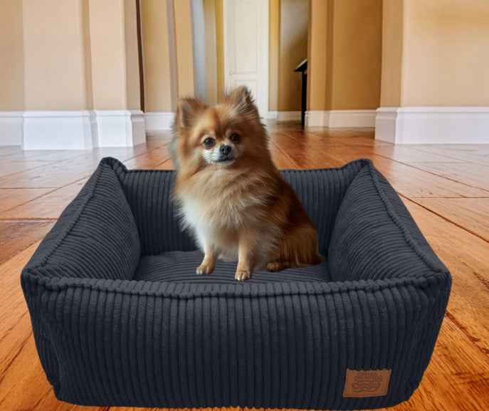 San Remo Chunky Cord Dog Bed with Removable Washable Cover - Pet Beds for dogs Snug and Cosy Pets