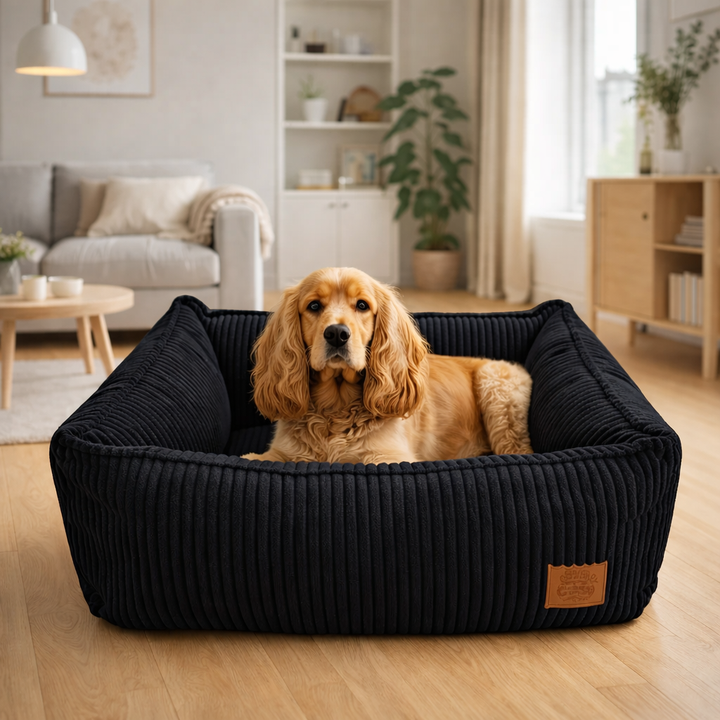 San Remo Chunky Cord Dog Bed with Removable Washable Cover - Pet Beds for dogs Snug and Cosy Pets