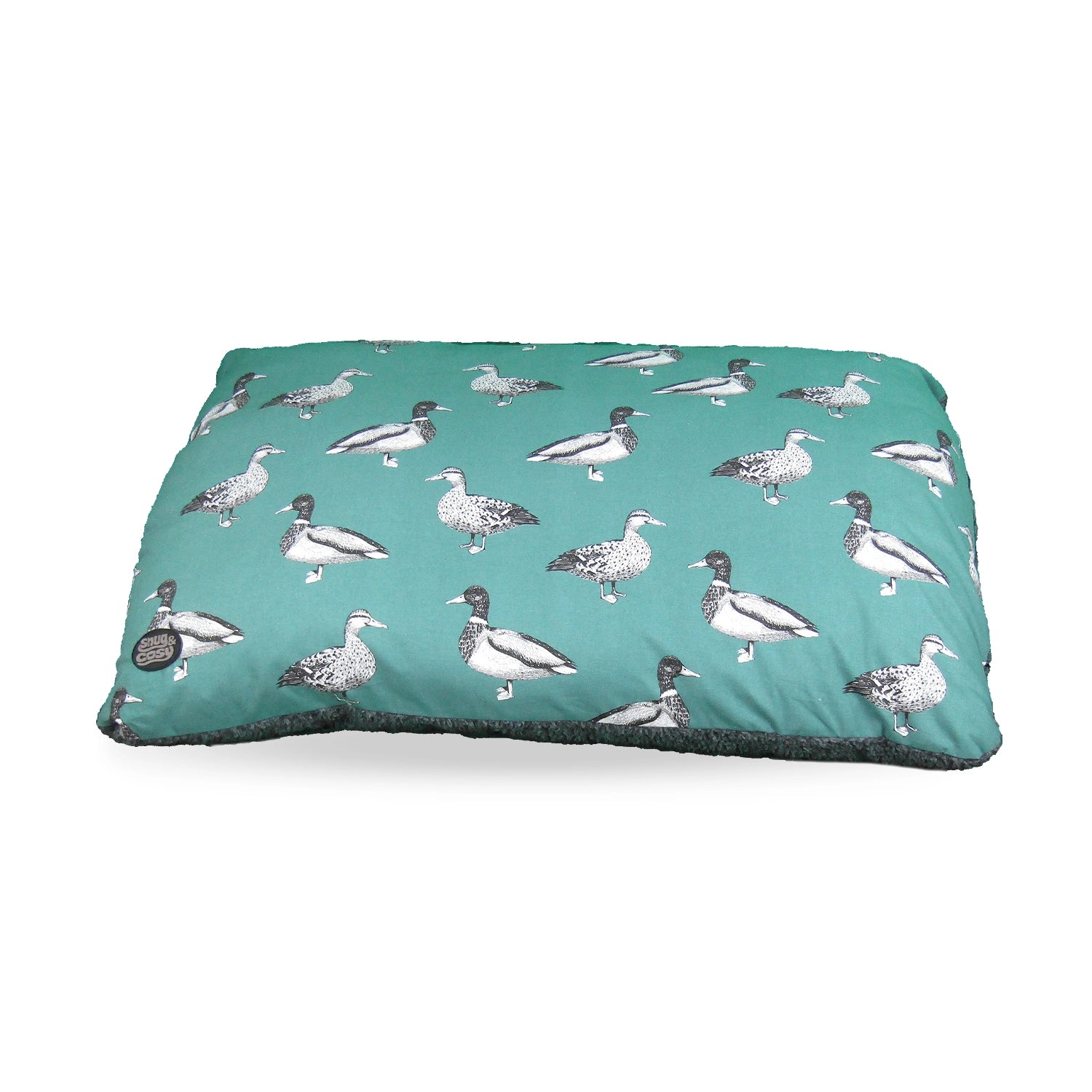 Teal Duck Print Dog Lounger | Nature Range | Snug and Cosy Pets - Dog Beds & Loungers for dogs Snug and Cosy Pets