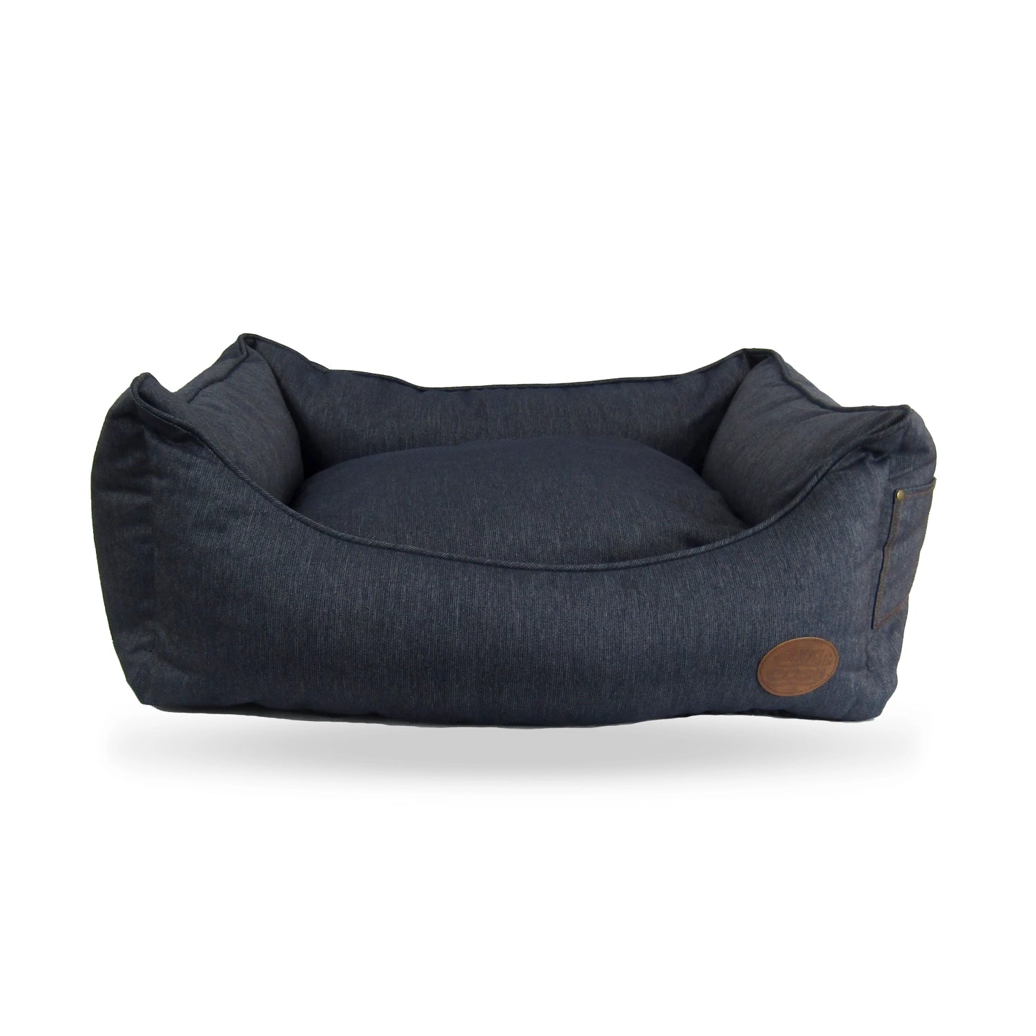 Denim-Effect Pet Dog Bed Reversible Cushion