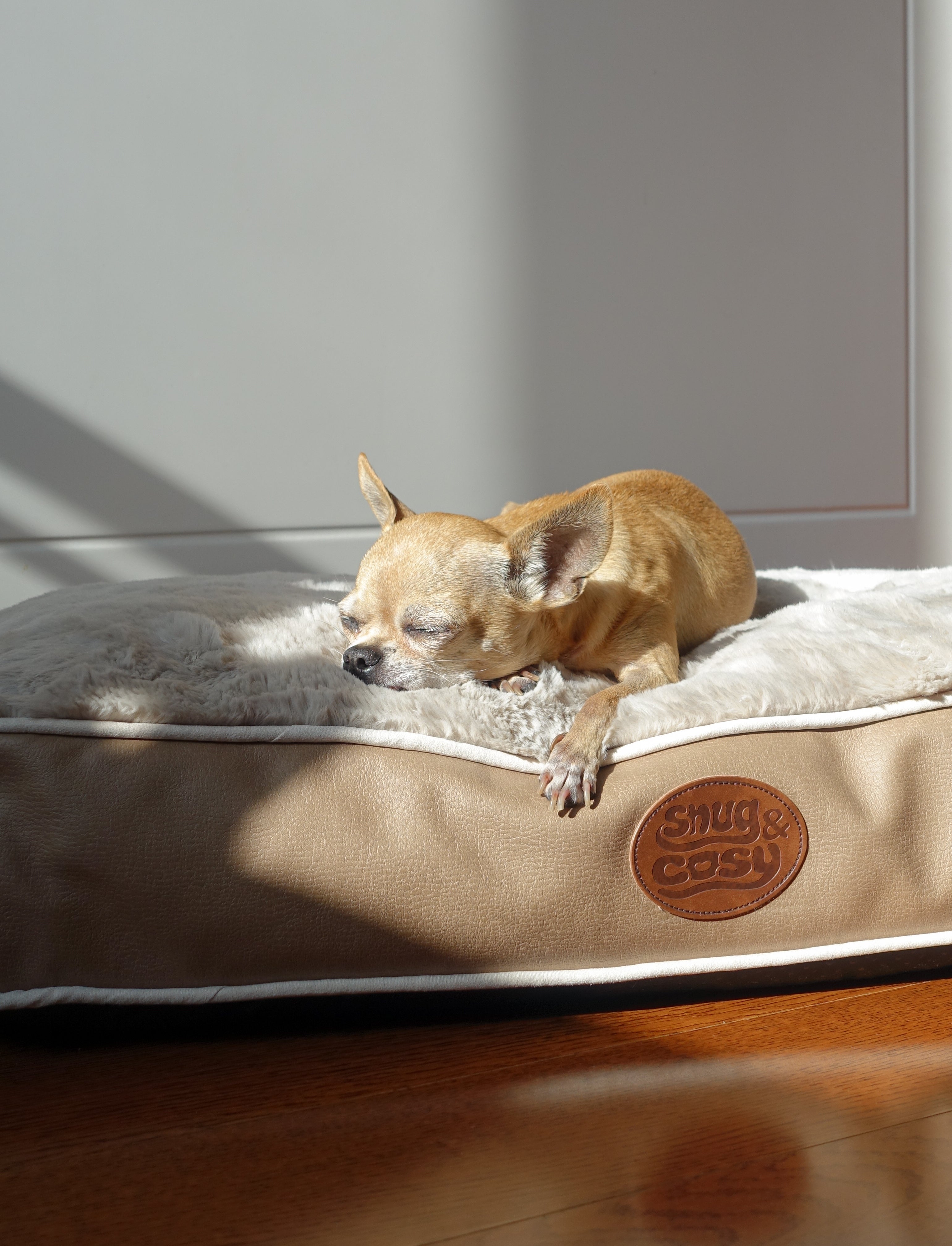 Tuscany Faux Leather Rectangle Dog Lounger Cushion