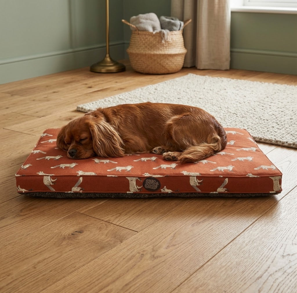 Memory Foam Lounger - Fox Print (Cover Only) - for dogs Snug and Cosy Pets