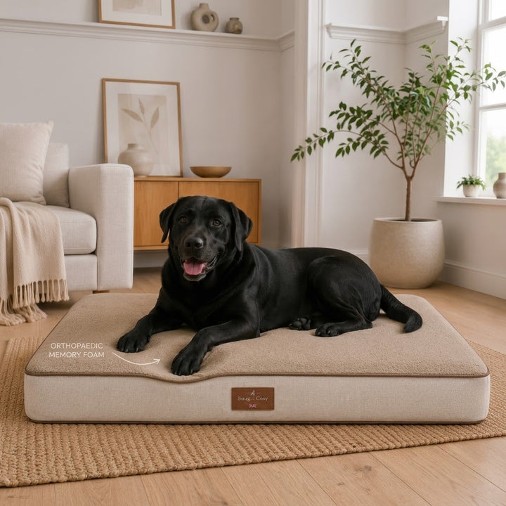 Heritage Tweed Orthopaedic Dog Pet Dog Lounger - Comfort & Support - Dog Beds & Loungers for dogs Snug and Cosy Pets