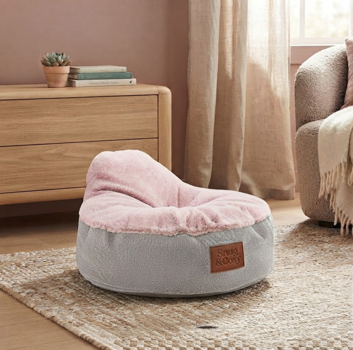 Lazy Sofa Dog Pet Puppy Bed - Fleece-Lined Two-Tone Pet Sofa with Removable Cover - Pet Beds for dogs Snug and Cosy Pets