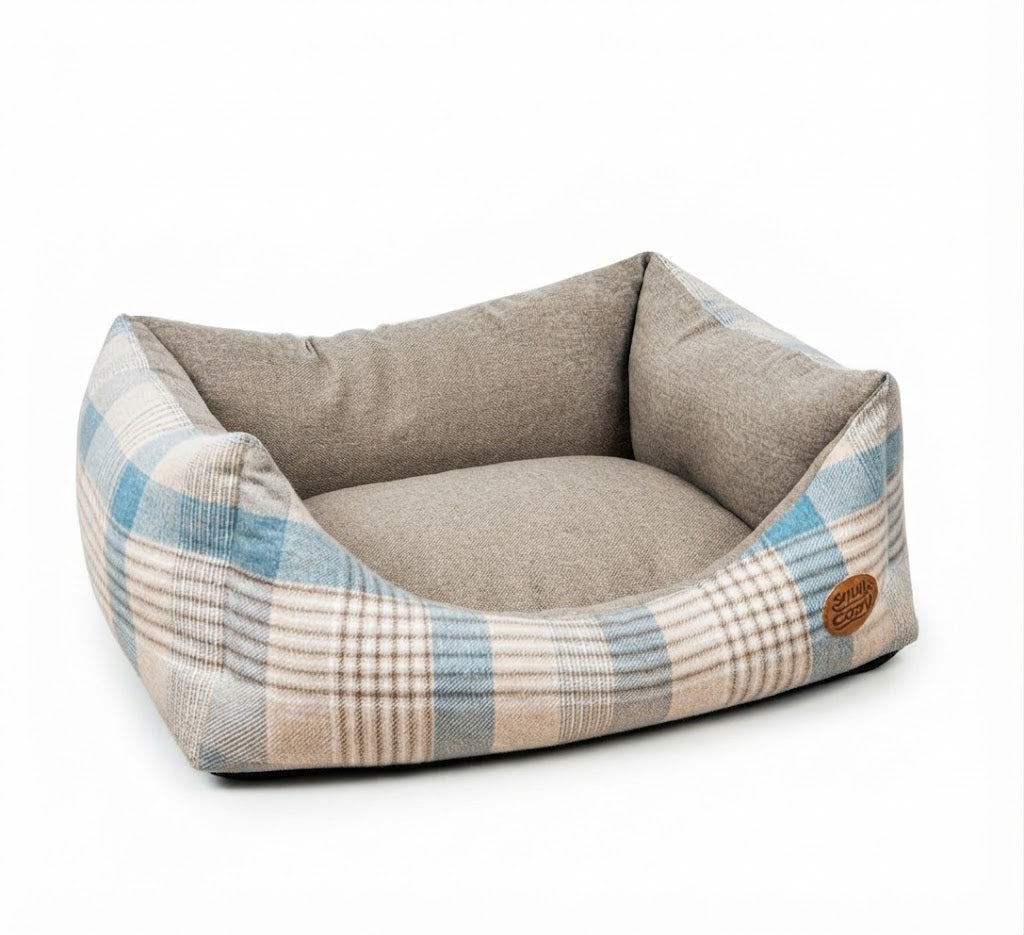 Highland Bluebell Heritage Rectangle Pet Bed: Elevate Your Pet's Comfort and Style - Dog Bed for dogs Snug and Cosy Pets