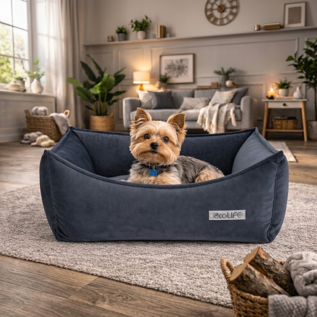 Ecolife Eco Dog Pet Bed - Sustainable Comfort with Recycled Plastic Yarn - Pet Beds for dogs Snug and Cosy Pets