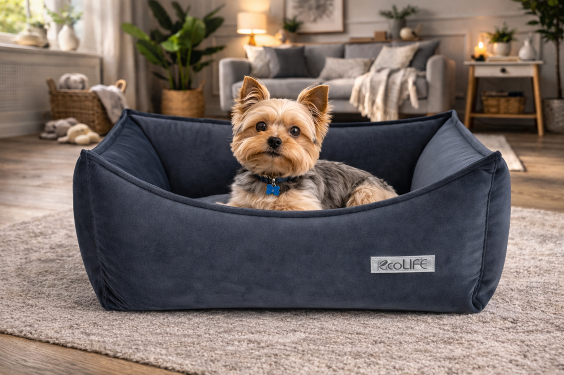 Ecolife Eco Dog Pet Bed - Recycled Plastic Bottle Yarn Wipe-Clean 4 Sizes - Pet Beds for dogs Snug and Cosy Pets