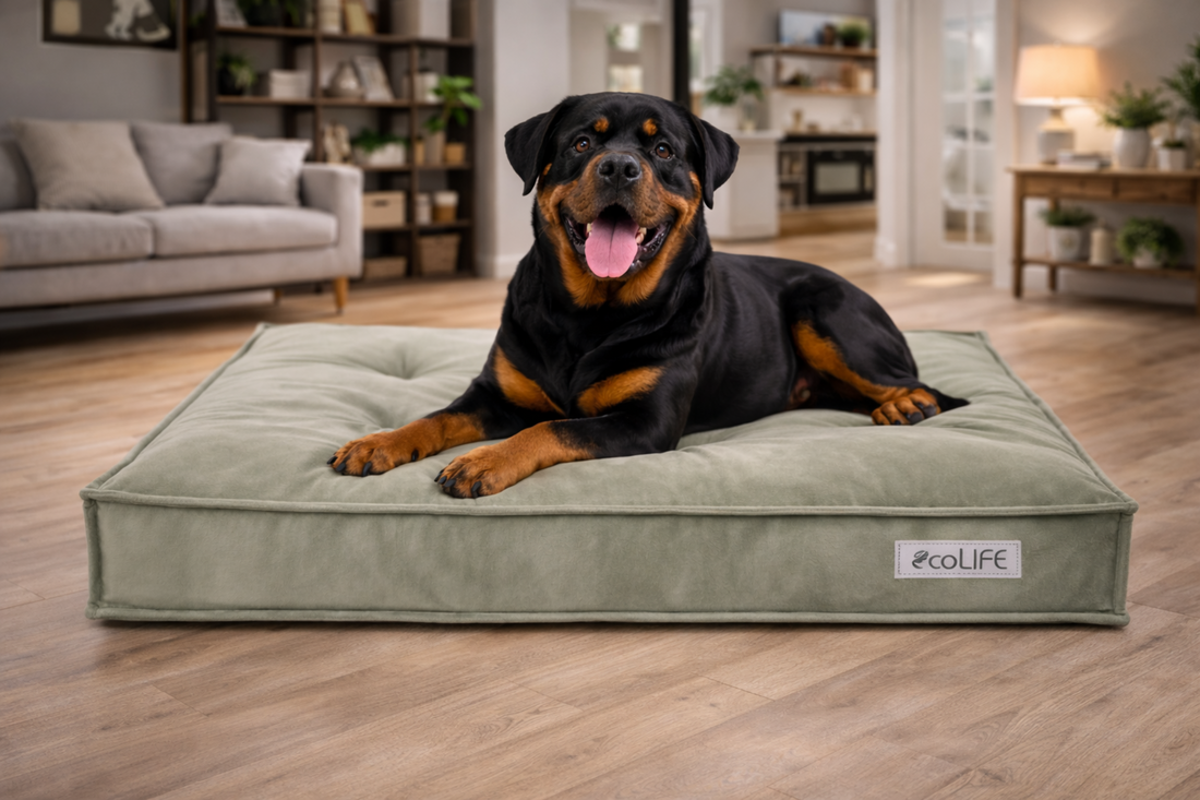 Ecolife Eco Pet Dog Lounger Cushion Bed - Dog Beds & Loungers for dogs Snug and Cosy Pets