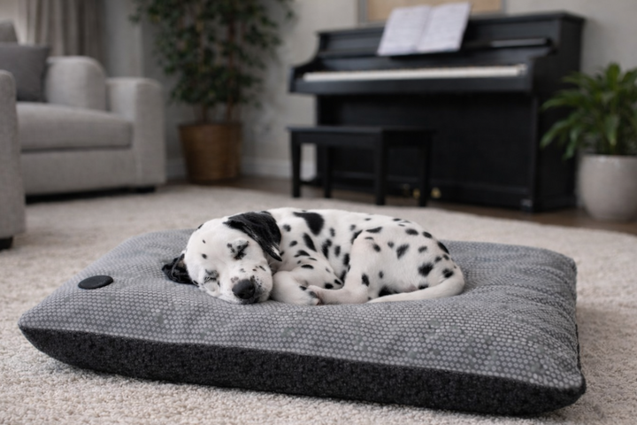 Grey Polka Dot Pet Lounger – Soft Washable Dog & Cat Mat with Fleece Backing - Dog Beds & Loungers for dogs Snug and Cosy Pets