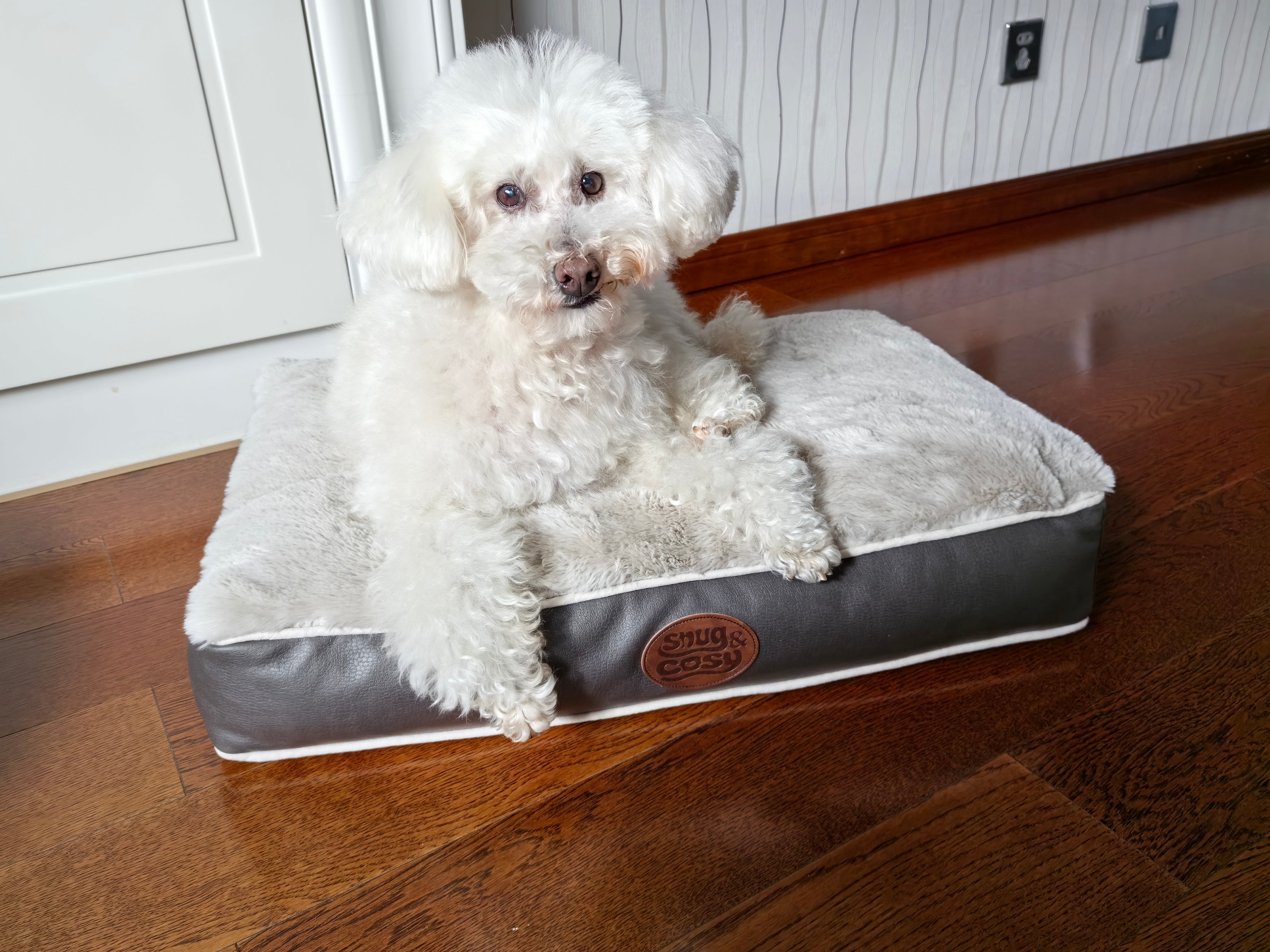 Tuscany Faux Leather Rectangle Dog Lounger Cushion
