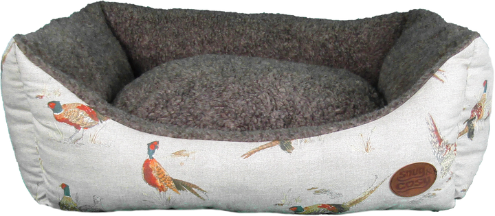 Pheasant Print Luxury Dog Bed | Nature Range - Dog Bed for dogs Snug and Cosy Pets