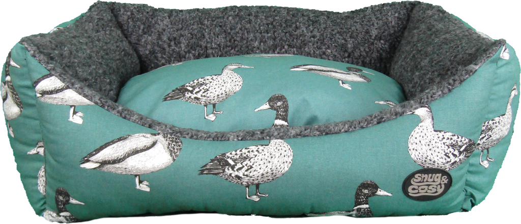 Teal Duck Print Bed