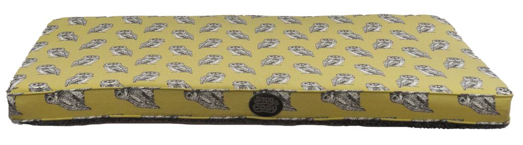 Memory Foam Lounger Dog Bed with Owl Print Fabric
