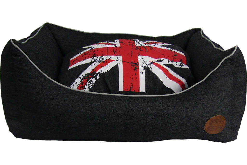 Snug and Cosy Denim Union Jack Rectangular Pet Bed